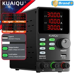 KUAIQU Bench DC Power Supply with 4 Memory Presets (M1-M4) for Quick Recall,30V 60V 120V Programmable DC Power Supply Adjustable