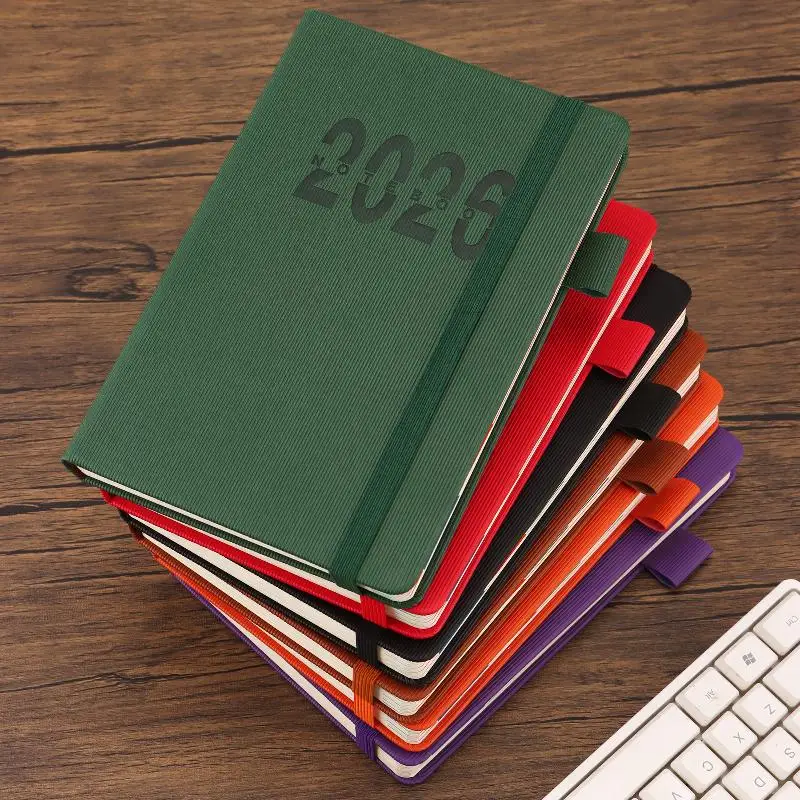 Planner Harian Bulanan 2026 Dengan Tanda Bulanan Berwarna-warni, Planner Harian Bersampul Kulit Keras 400 Halaman Bertanggal Untuk Penjadwalan Harian