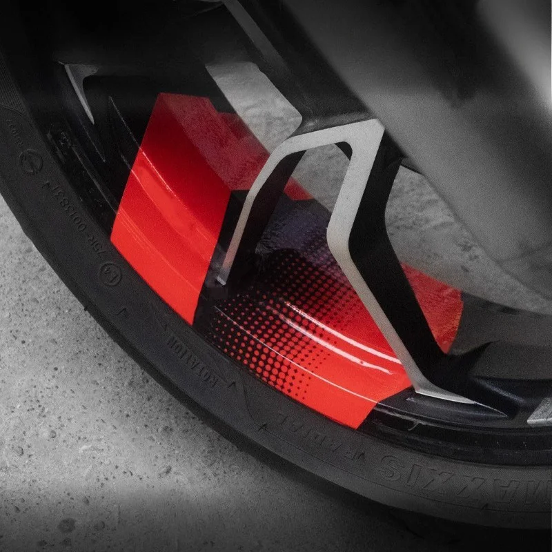 1PC Geometric Arrow Motorcycle Wheel Stickers Waterproof for Motorbike Hub Decals Cover Scratches Modified Vinyl Decals