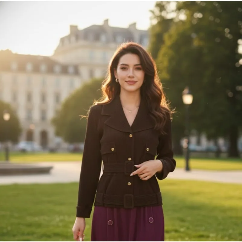 

Miyake плиссированный костюм с воротником, женская куртка 2026, весенний темперамент, свободный дизайн, топы в стиле ретро, модная новая одежда со складками