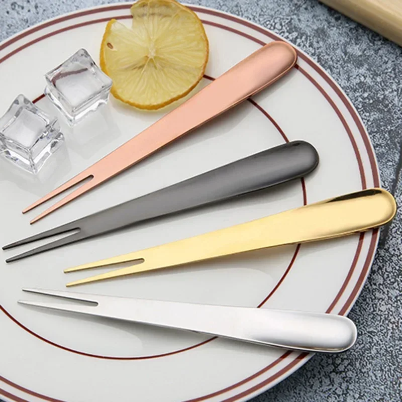 Multifunction Desert Fork Spoon Fruit Fork Ice Cream Cake Spoon Coffee Tea Stir Spoon Small Forks Japanese Style Kitchen