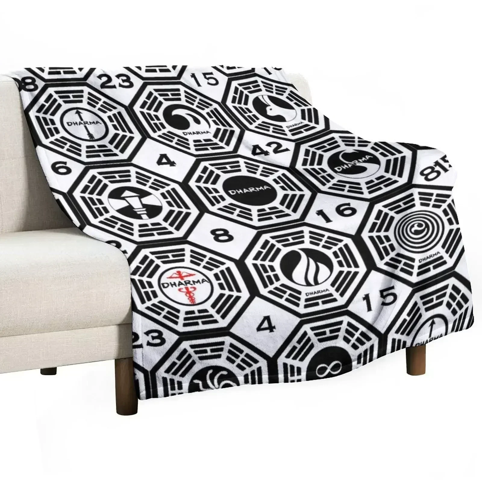 Lost Dharma Stations with the Numbers Throw Blanket For Decorative Sofa Picnic Sofa Blankets