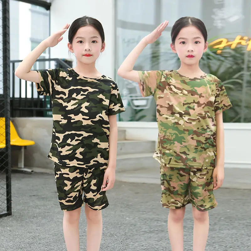 Children's camouflage suit Outdoor expansion military training summer camp performance suit