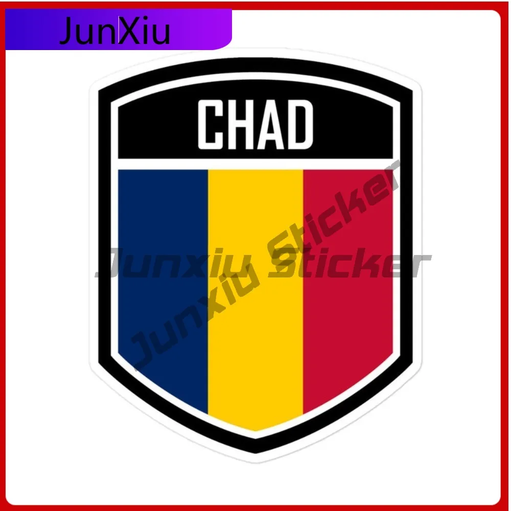 

Chad Flag Emblem Trendy Eye Catching Vinyl Stickers Waterproof Decal Anti Scratch Protection and UV Resistant for EV