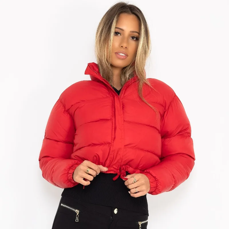 Winter Women Solid Jackets Bubble Short Crop Coats Puff Ladies Down Coats Thick Warm Bomber Puffer Jackets New Female Clothes