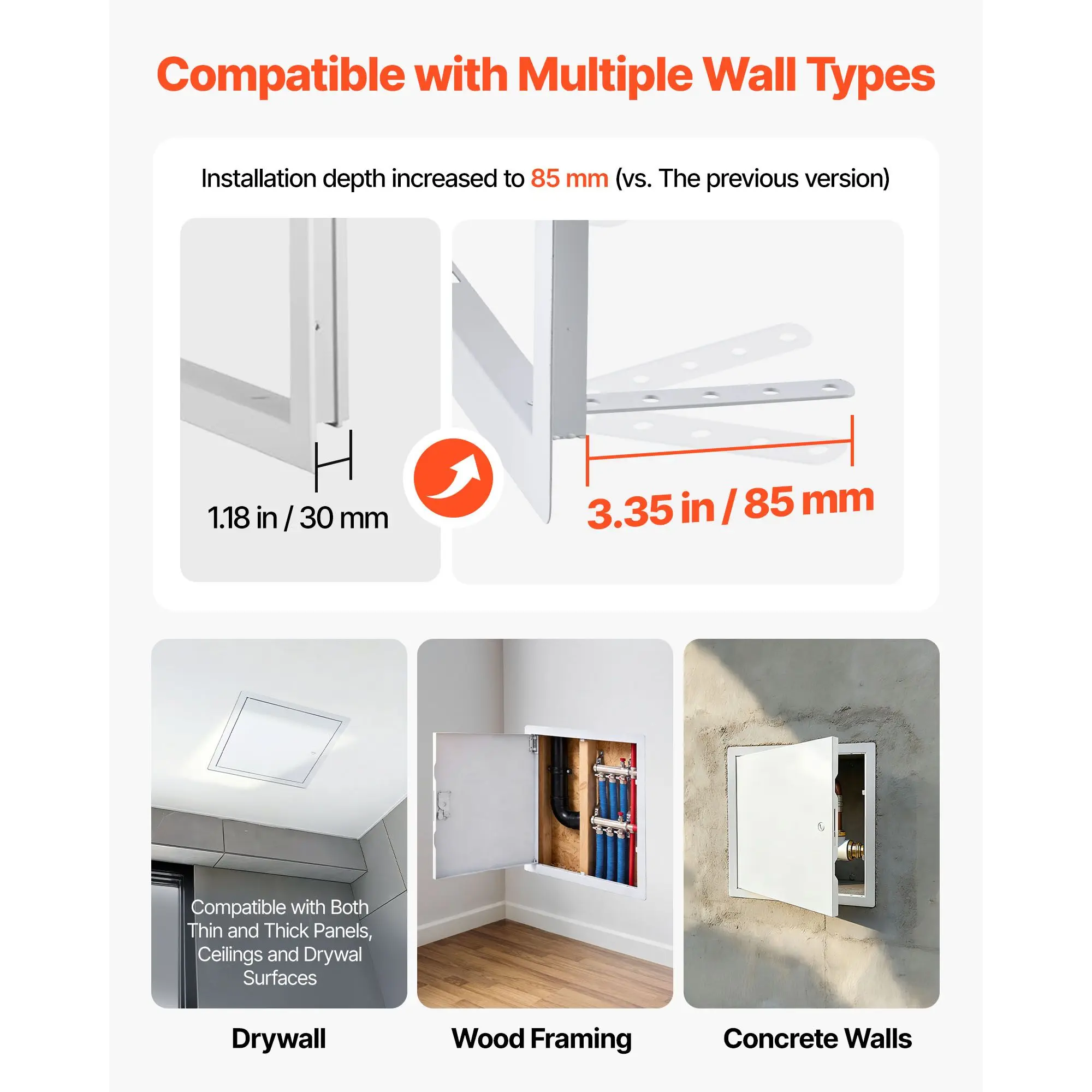 Access Panel for Drywall, 13.3 X 13.3 in Galvanized Steel Access Door, Easy Install Hinged Service Panel with Screwdriver Latch