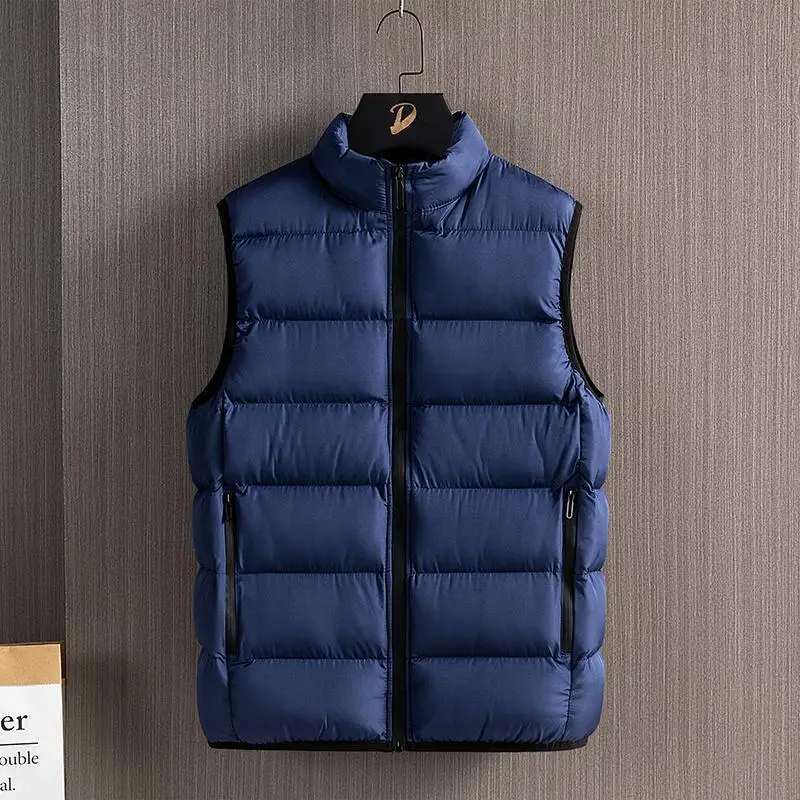 Vest Jacket Winter Men Plus Size 4XL 5XL 6XL Warm Sleeveless Jackets Zipper Vest Coat Autumn Stand-up Collar Casual Waistcoat