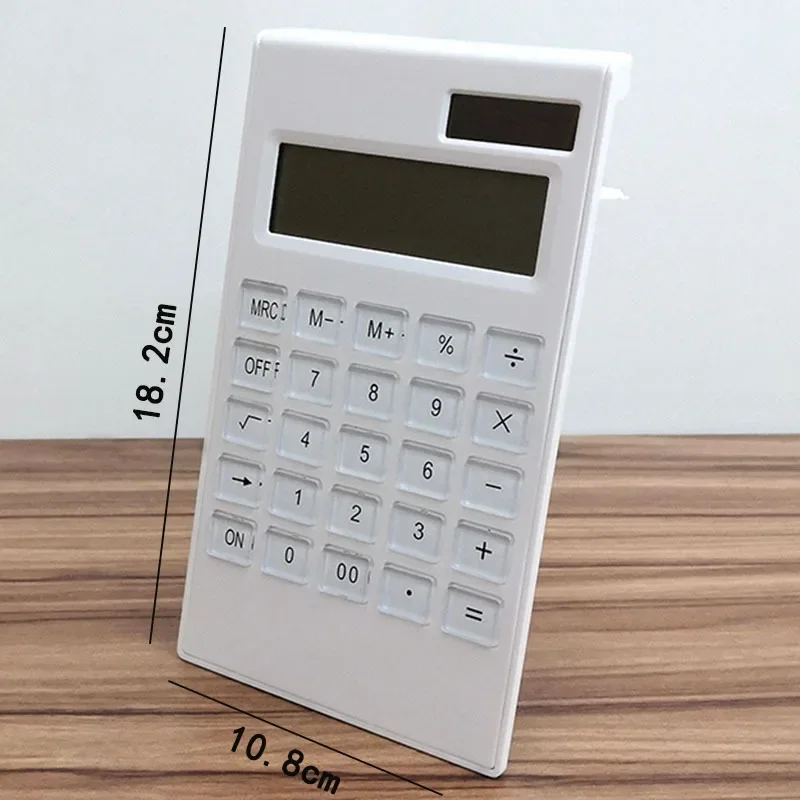 12-Digit Large LCD Display Calculator Standard Function Calculator with Solar & Battery Dual Power for Home Basic Desktop Office