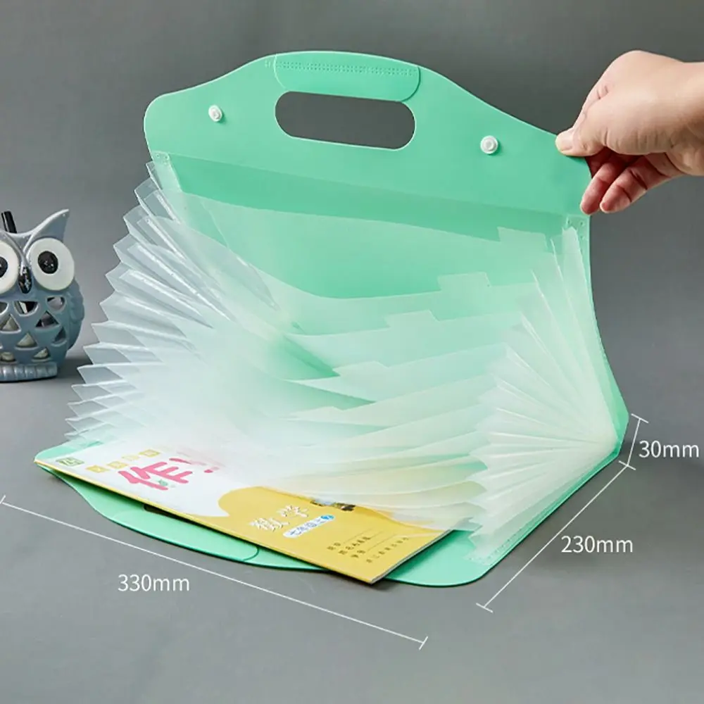 Portable Waterproof Portfolio Organizer Thickening PP File Organizer Large Capacity File Bag
