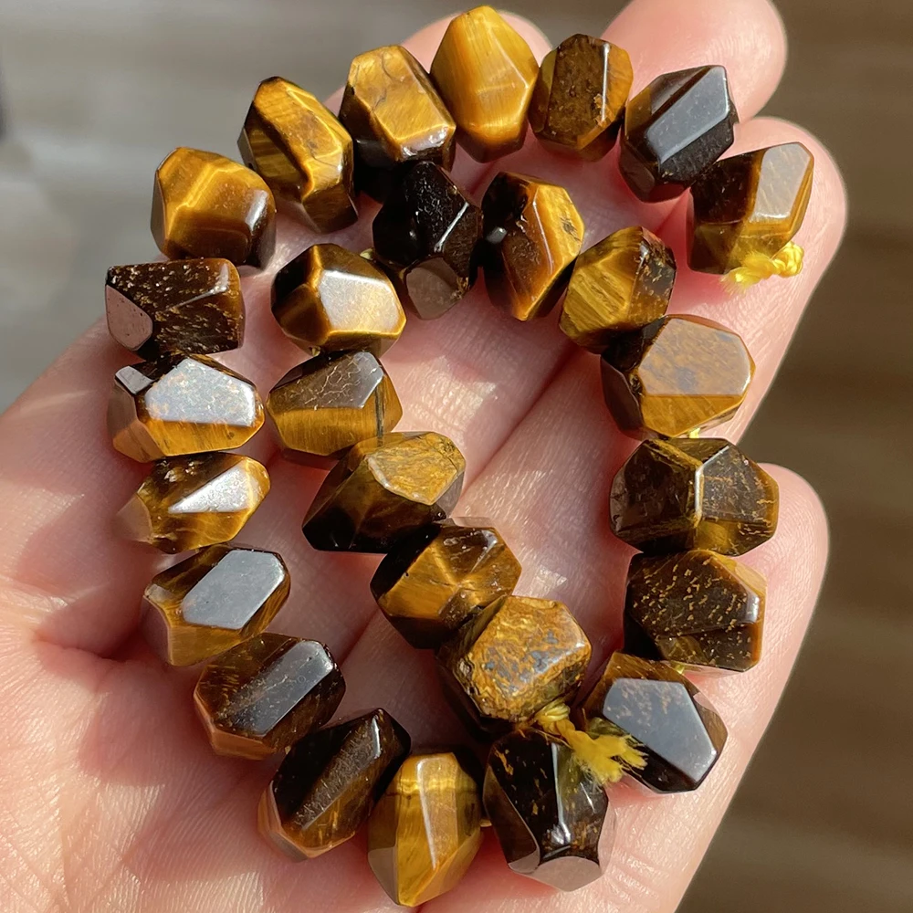 Natürliche, unregelmäßig geschnittene Tigerauge-Amethyst-Rhodonit-Steinperlen für die Schmuckherstellung, DIY-Armband-Zubehör – Detail 14