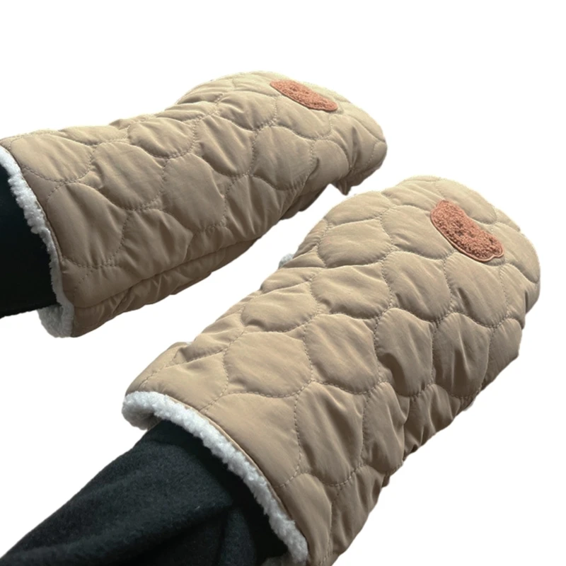 Baby Stroller Essential Bear Print Gloves Winter Hand Warmer Windproof & Waterproof Hand Protections  for Baby Strollers