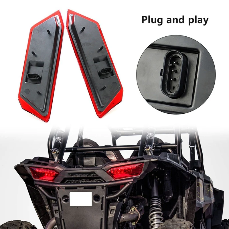 バギー用全地形対応LEDテールライト,Polaris rzr 900 1000 xp xp4 14-16, 12v,1ペア用ブレーキライト