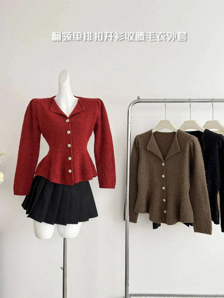 

Women Christmas Red Cardigan Cashmere Sweater Harajuku Korean Y2k Long Sleeves Luxury Sweaters Jumper Vintage Clothes 2025