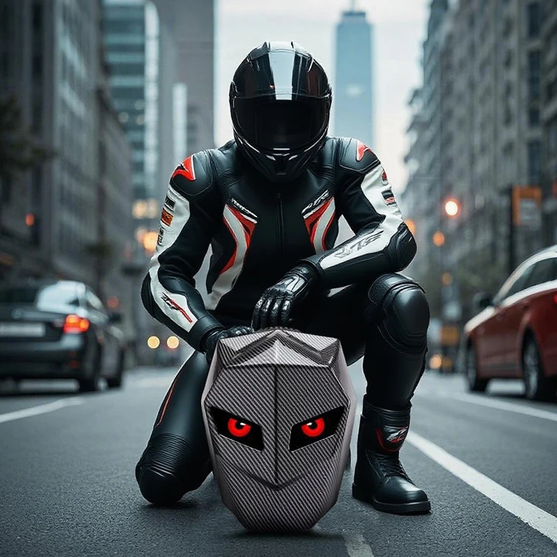 

LED Backpack Motorcycle Riding Backpacks Hard Shell Travel Bag Laptop Bag DIY Helmet Bag Daypack For Travel Storage Bag 19 Inch