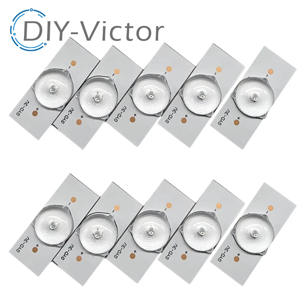 10PCS 3V 6V LED Light Emitting Diode SMD Light Bead with Optical Lens Fliter for 32-65 LED TV Repair