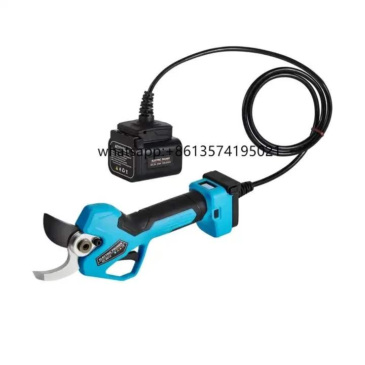 

45mm Electric Cordless Pruning Shears Branch Scissor Cutter Pruner With 2 Batteries