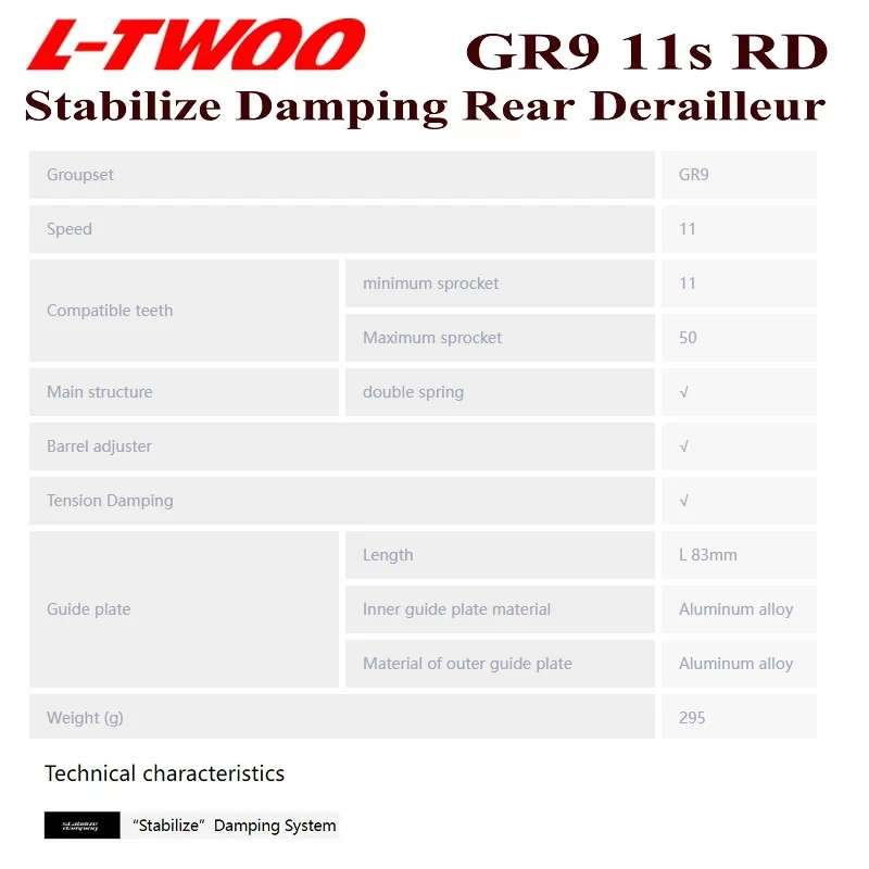 LTWOO Hydraulic 11s GR9 1X11 Speed Gravel Bike GR9 Rear Derailleur GR9 1x11S, GR9 11S Alloy Rear Derailleur