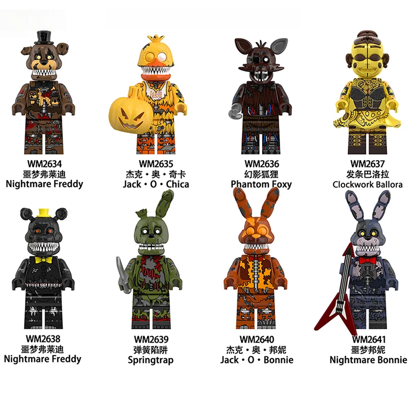 ฟิกเกอร์เกม FNAF 8 ชิ้น ของเล่นประกอบเอง โมเดล DIY ของตกแต่งโต๊ะทำงาน ของขวัญวันเกิดสำหรับเด็ก