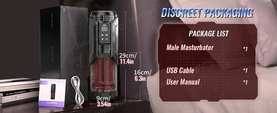 HeartCaptor Electric Male Masturbator Cup with 7 Modes LED Display Rechargeable Silicone Stroker - Details 15