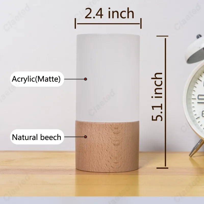 Creative New LED Solid Wood USB Night Light for Home Bedroom Study Atmosphere Lighting Fixtures