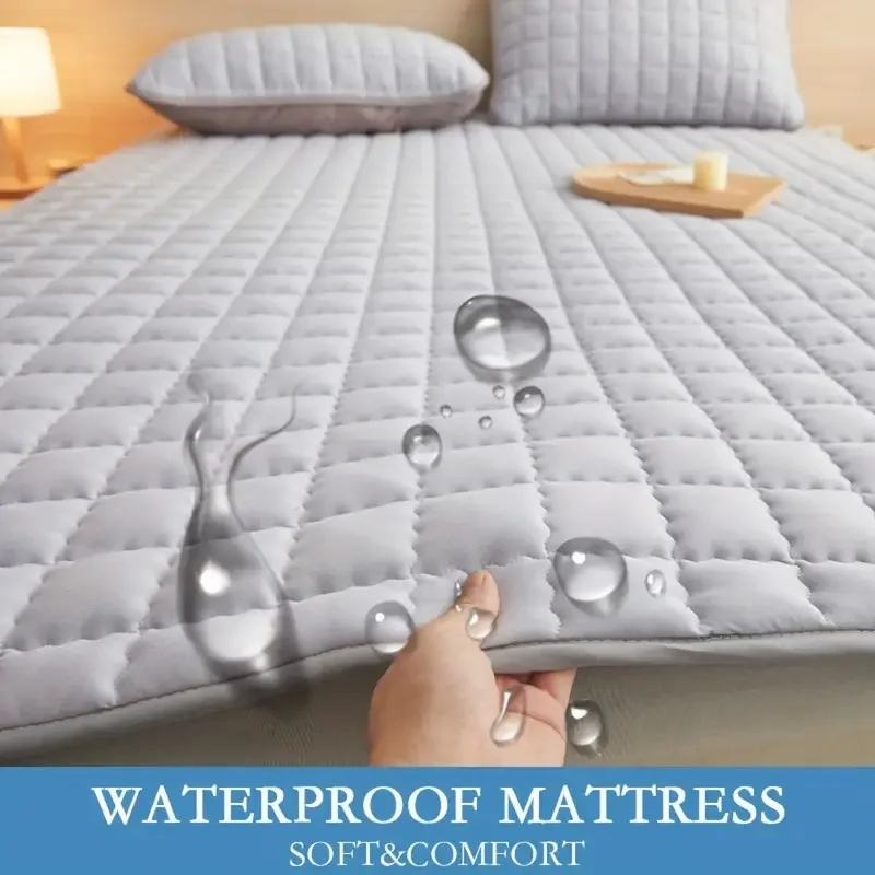 1pc Waterproof Soft Mattress Cover, Warm And Soft Mattress Protector, Diaper Proof Foldable Household Bedding (Without Pillowcas