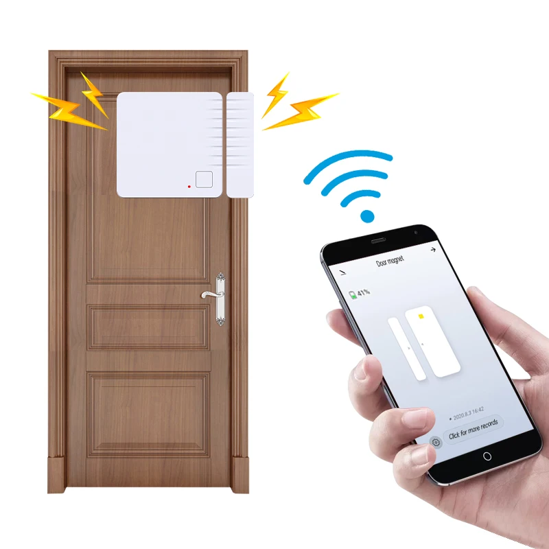 

130Db Door Window Sensor System Tuya Wifi Smart Simple Safe Burglar Alarm for Home Security