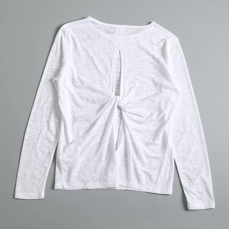 اللياقة البدنية بأكمام طويلة للنساء للجري سريع الجفاف ورقيق وفضفاض كاجوال بلوزة رياضية قابلة للتنفس تي شيرت ملابس اليوغا