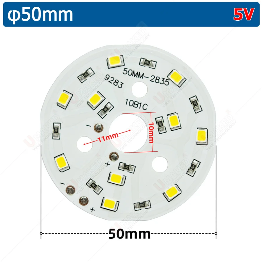 10pcs DC5V LED 5W  50mm SMD Lamp Plate Needn't Driver Connect Light Source 38mm White/ Warm White lamp panel diy table desk lamp