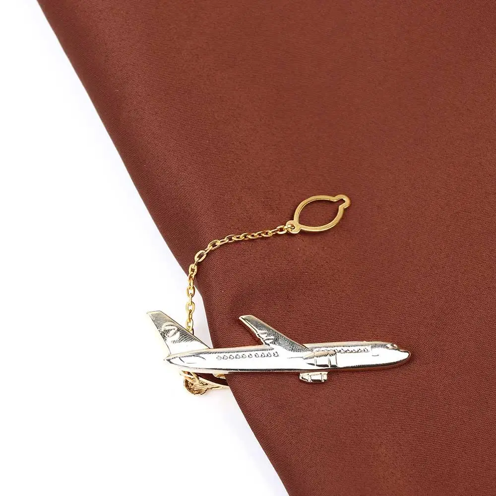 Men Metal Silver Color Tie Clip For Wedding Gifts Necktie Clasp Clip Gentleman Ties Airplane Shape Tie Pin For Men\'s Accessories