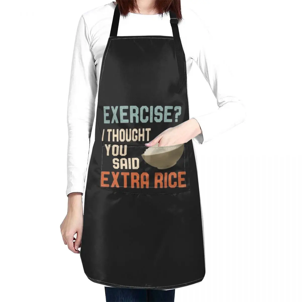 Exercise I Thought You Said Extra Rice Funny Filipino Apron Kitchen Household Items women's work professional hairdressing Apron