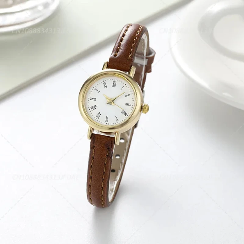 

Простые женские часы, маленькие круглые часы с ремнем для девочек, кварцевые наручные часы, женские часы Reloj Para Mujer