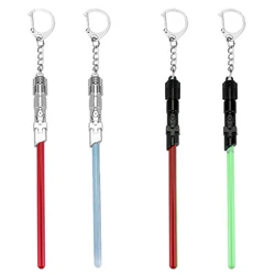 Movie Jewelry Lightsaber Keychain Cosplay Toys War Metal Keychain Light Saber Key Ring Kids Gift