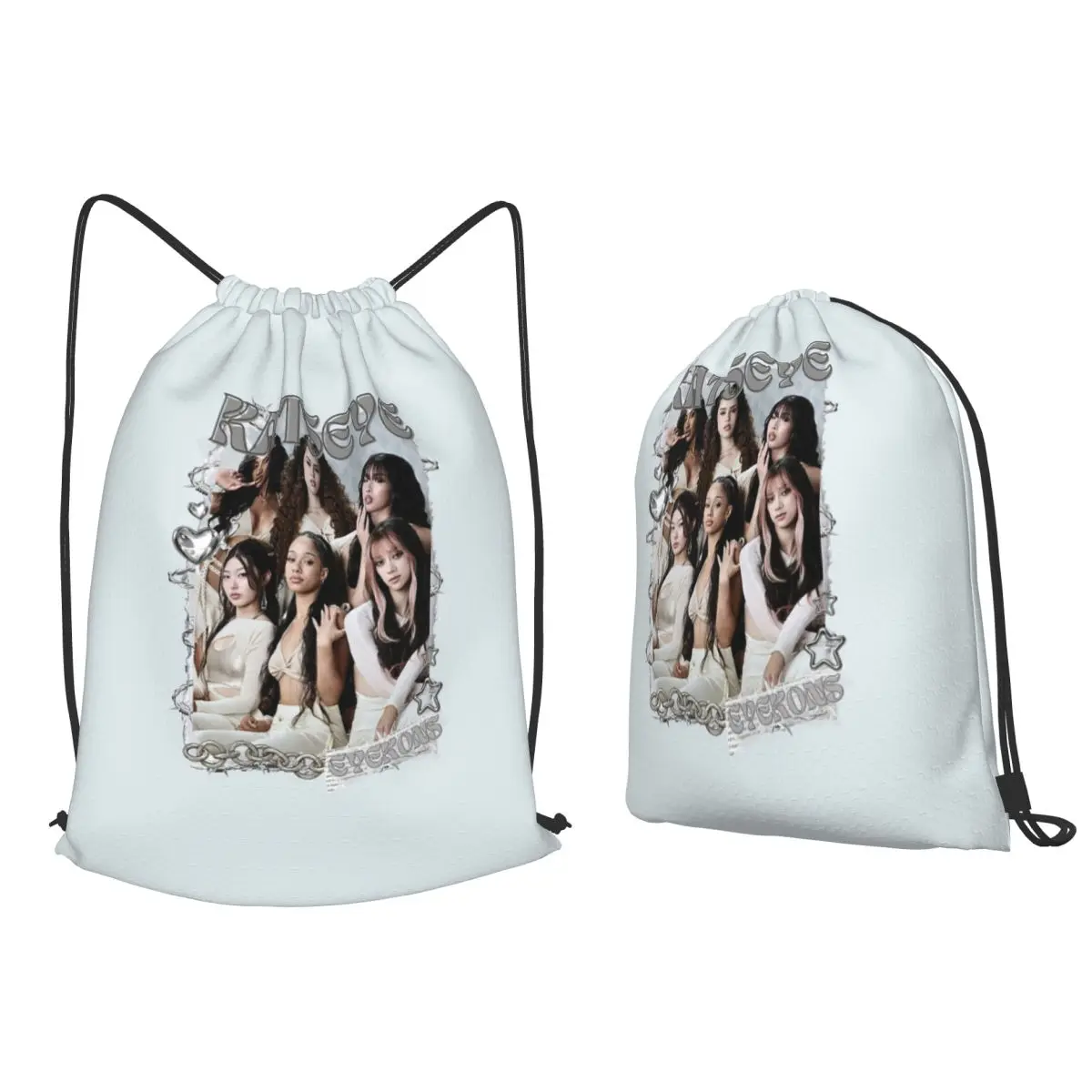 KATEYE Kpop Y2K Group Backpacks Casual Drawstring Bundle Pocket Sports Bag Book Bags for Man Woman Students