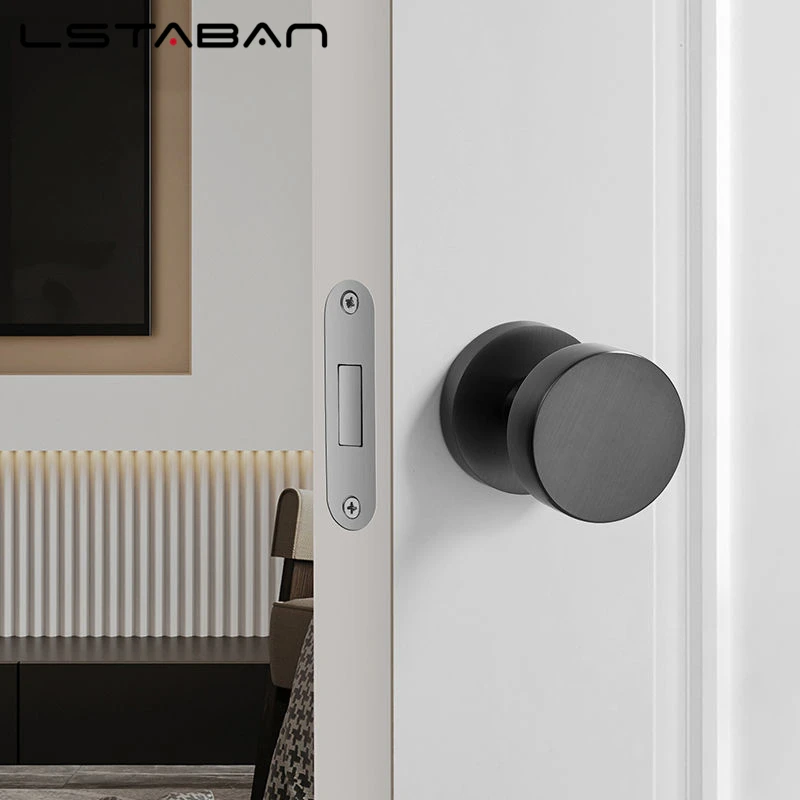 Invisible Door Lock Single Side Lock Secret Lock Interior Bedroom Background Wall Door Hidden Handle Small Keyhole Round Handle