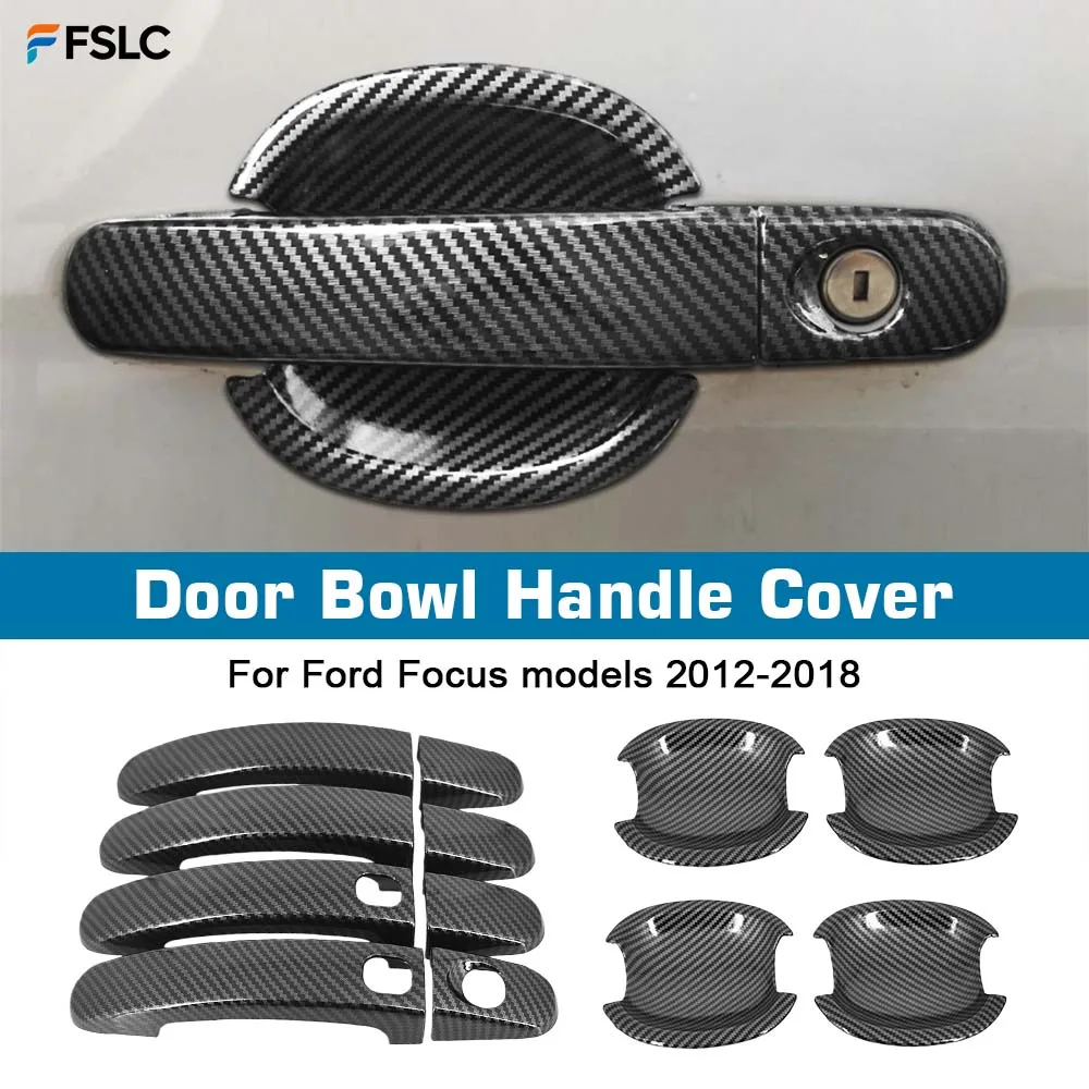 

⭐ Оригинальный ⭐ Накладки на ручки дверей для Ford Focus 2012-2018, карбон, аксессуары для тюнинга экстерьера автомобиля