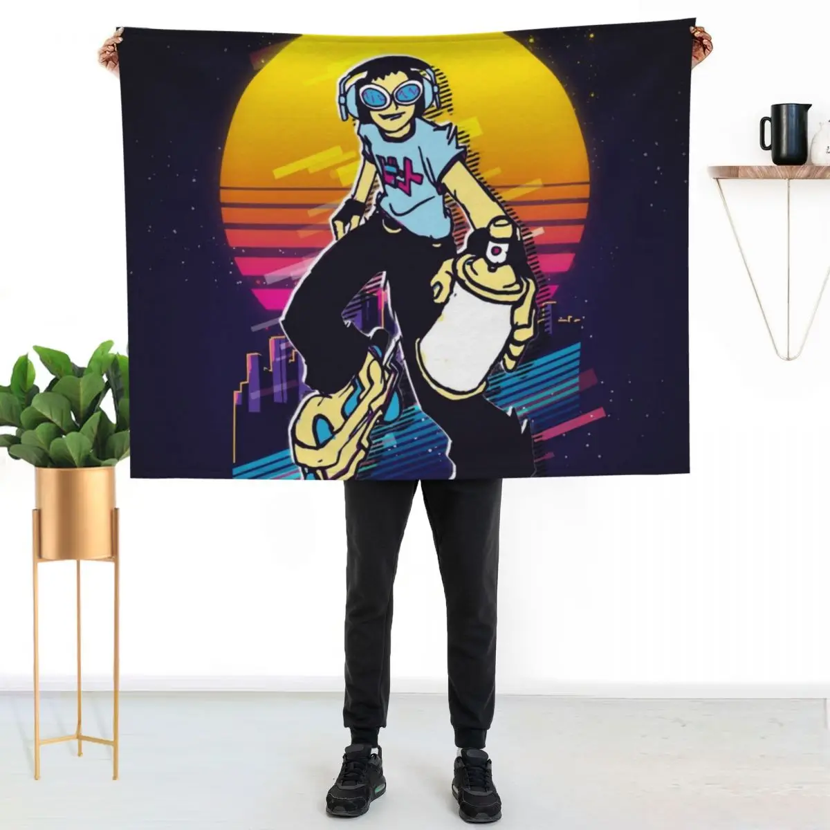 

Jet Set Radio - Beat *80s retro* Throw Blanket No Pilling Soft Warm Blanket for Bed