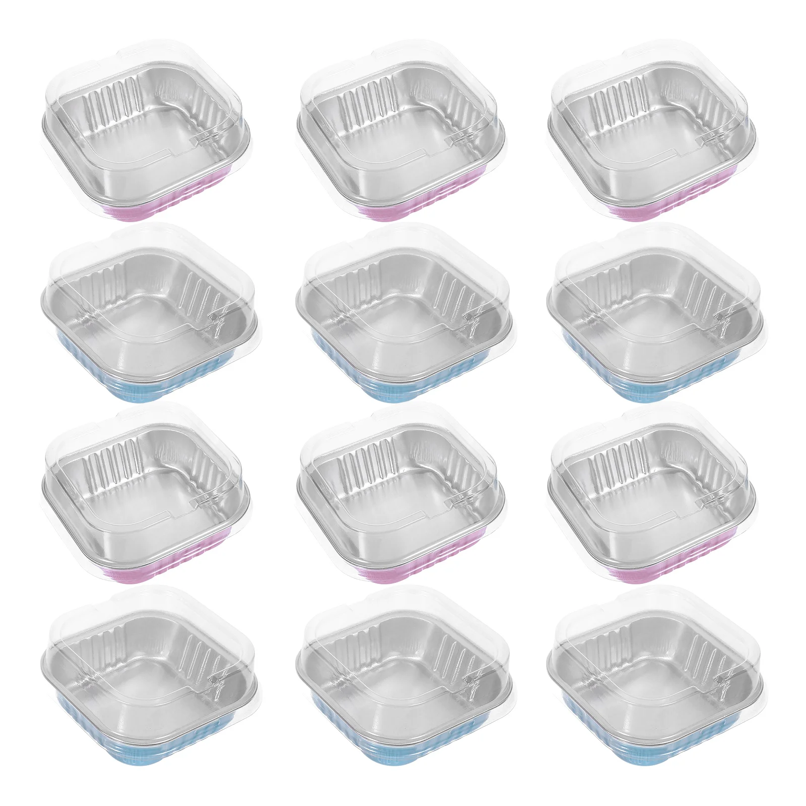 

20 set 20 Sets 100ml Cake Boxes Baking Pans with Lids Foil Tin Containers Stackable Microwave Oven Safe MiniCakeMolds