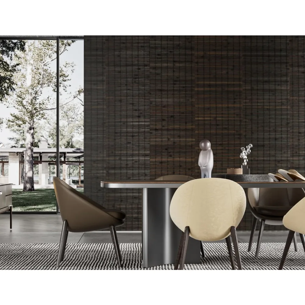 Panneau mural en bambou pour la décoration de la maison, revêtement et revêtement muraux, panneaux muraux de plafond Wainscoting 47,2 x 11,8 po (paquet de 4)