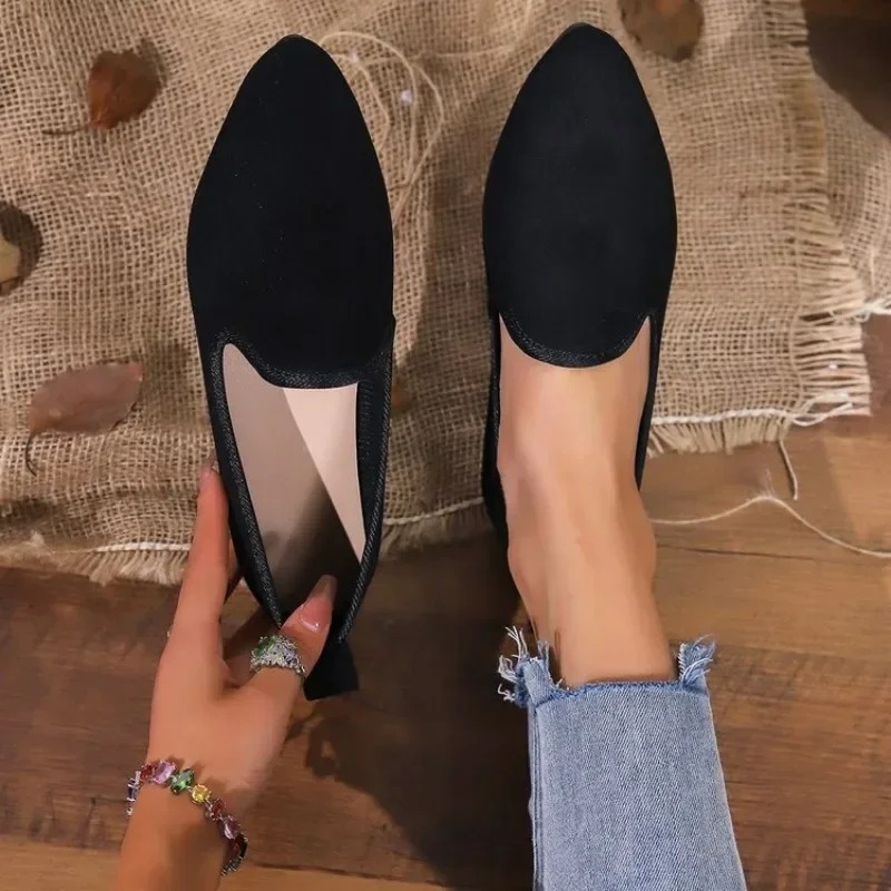 Bailarinas clásicas sin cordones para mujer, mocasines informales de punta estrecha, suela suave, transpirables, 35-43, 2024 image 5