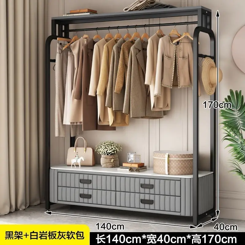 Custom. [Rounded Corner Safety] Coat Rack Floor Pendant Hanger Bedroom and Household Living Room Multifunctional Bedside Table D