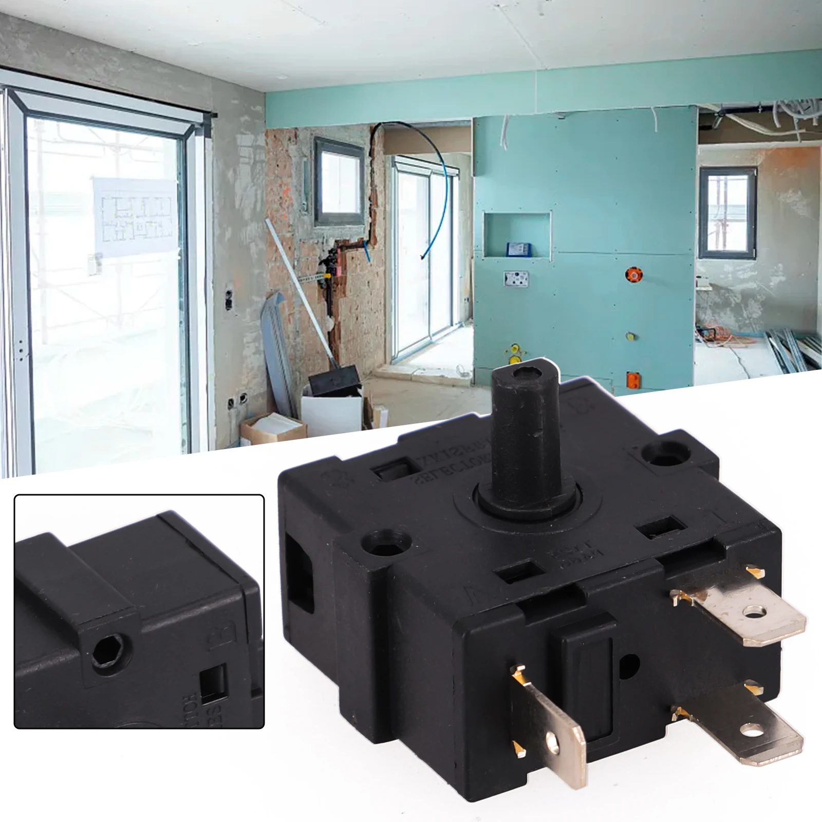 AC250V 16A Heater Switch for Room Rotary Selector Convenient On/Off Button Compatibility for durable and Long Lasting