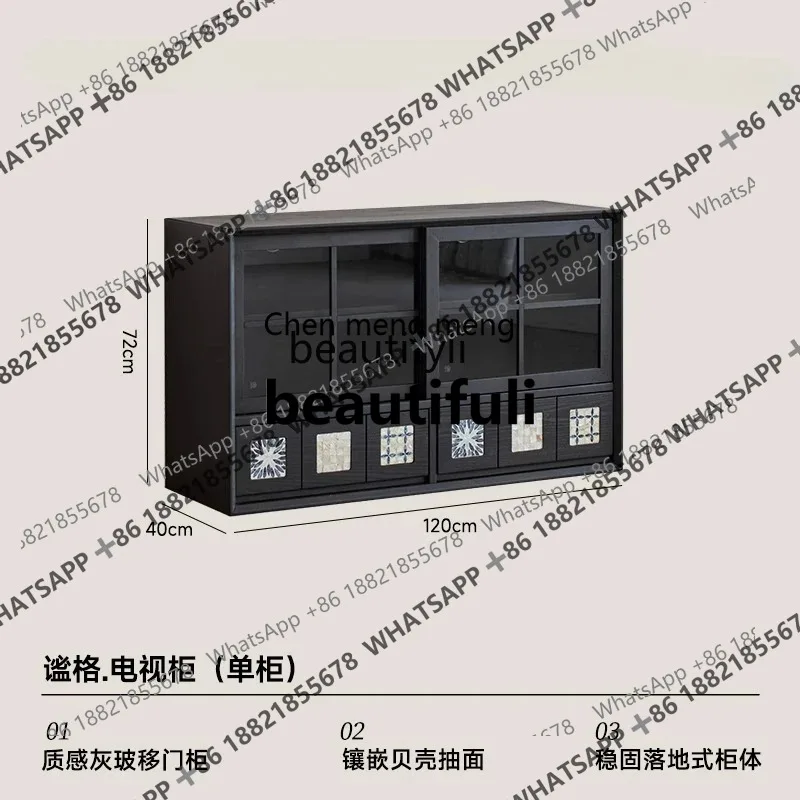 X Combination TV, storage locker integrated living room household solid wood floor medium antique high TV floor cabinet H