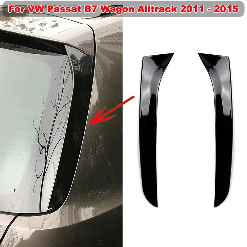 Rear Window Canards Deflector Wing SpoilerSplitter Cover Sticker For VW Passat B7 Wagon Alltrack 2011 - 2015 Car Accessories