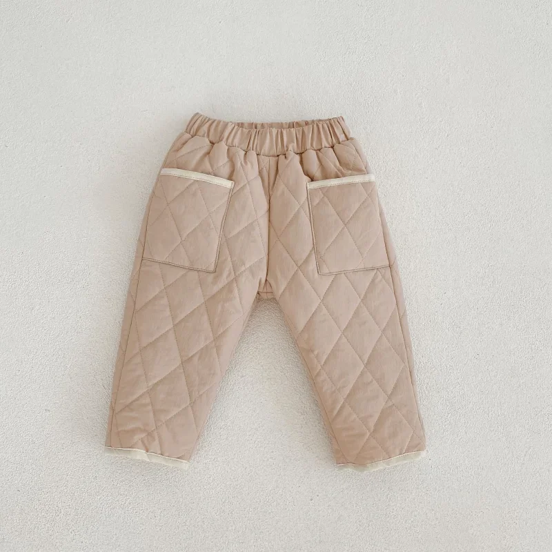 Neonato Ragazza Ragazzo Pantaloni imbottiti in cotone Infantile Bambino Bambino Pantaloni a vita media Casual Caldo Fondo spesso Vestiti per bambini 3M-2Y