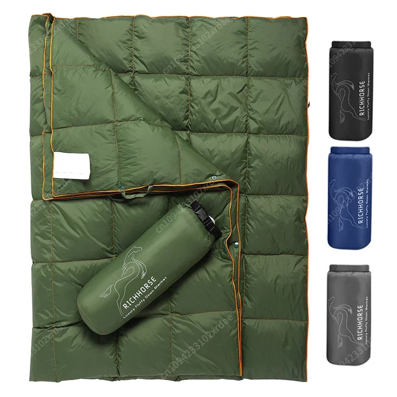 NewChina Factory Hochwertige Nylon-Daunendecke, wasserdicht, leicht, tragbar, für Reisen, Camping, geschwollene Decke, 90er-Daunendecke