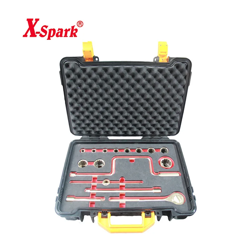 X-SPARK Non-Sparking Beryllium Copper 1/2'' Drive Socket Set 17PCS With Box, Safety Tool For Oil & Gas And Hazardous Areas