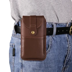 Cow Leather Belt Clip Phone Case Men Waist Bag Holder For Google Pixel 9 8 7 6 Pro 8A 9A XL,Sony Xperia 1 5 10 IV Holster Pouch