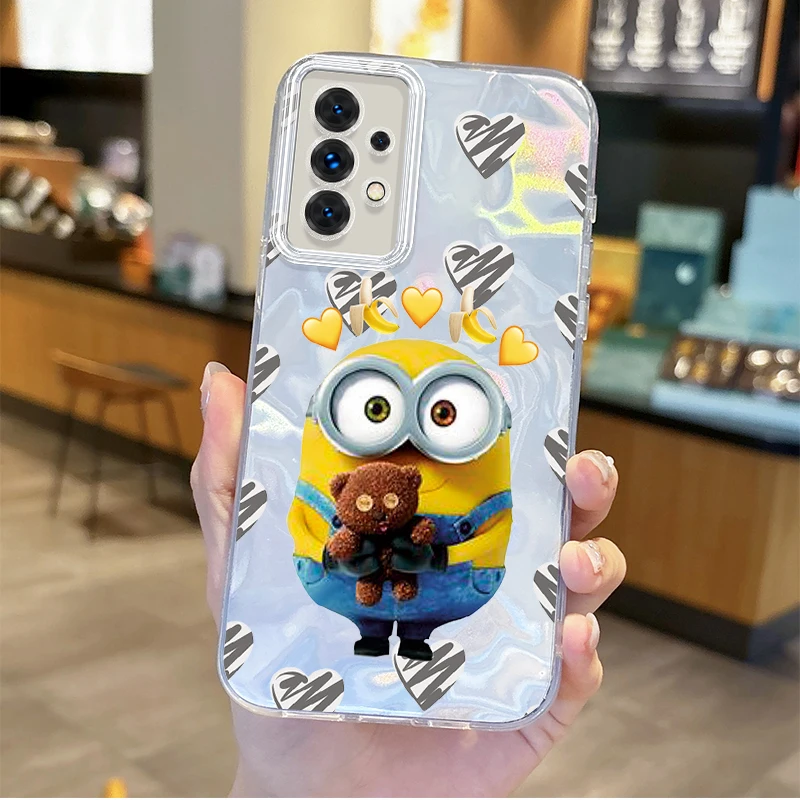 Cartoon M-Minions Phone Case for Samsung Galaxy S24 S23 S22 S21 Plus Ultra A73 A72 A71 A55 A54 A53 Shockproof Phone Back Covers