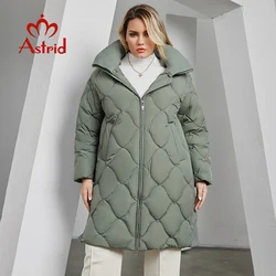 Aster D-Chaqueta larga acolchada con capucha para mujer, Parka cálida y gruesa de plumón Bio, a prueba de viento, talla grande, invierno, 2023