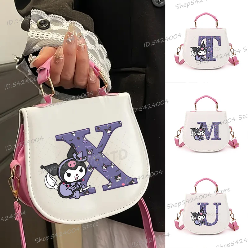 

Классическая женская сумка через плечо с героями мультфильмов Kuromi, модная трехмерная сумка на молнии Kuromi с буквенным принтом, сумка на плечо, подарок